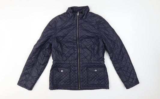 M&S Indigo Women’s Blue UK 10 Quilted Padded Zip Jacket