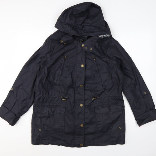 Maine New England Women’s Blue UK 16 Hooded Cotton Parka Coat