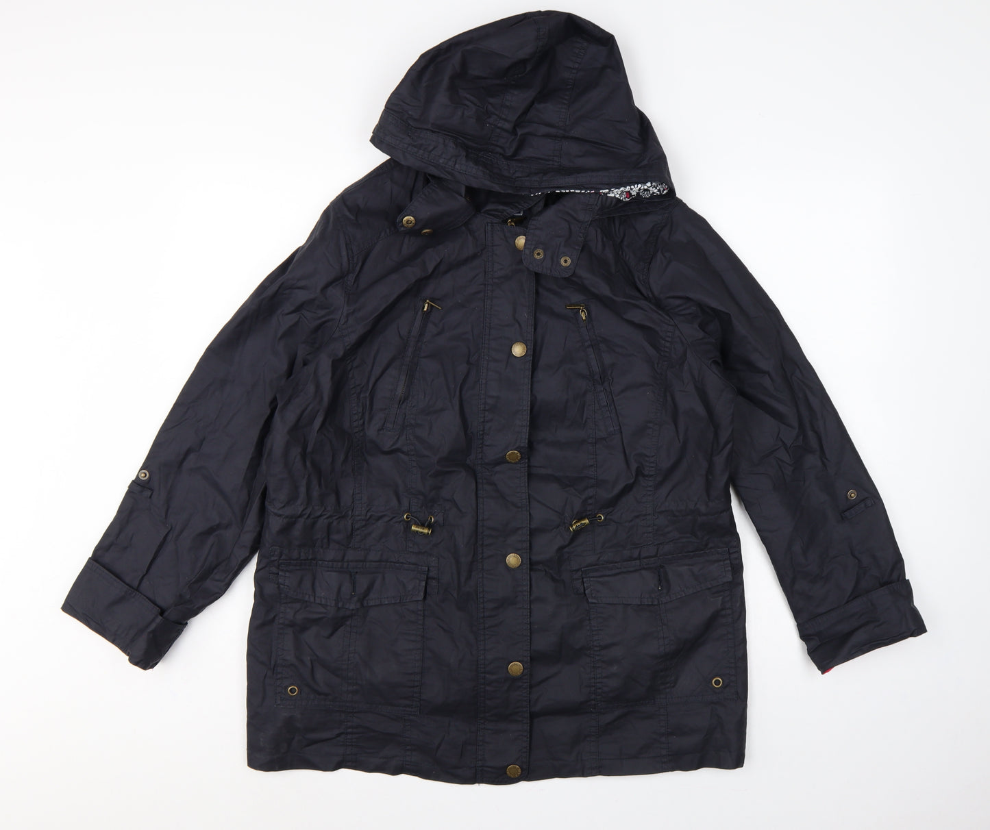 Maine New England Women’s Blue UK 16 Hooded Cotton Parka Coat