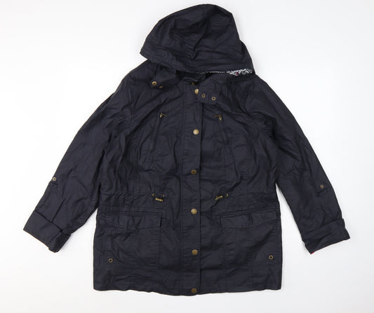 Maine New England Women’s Blue UK 16 Hooded Cotton Parka Coat