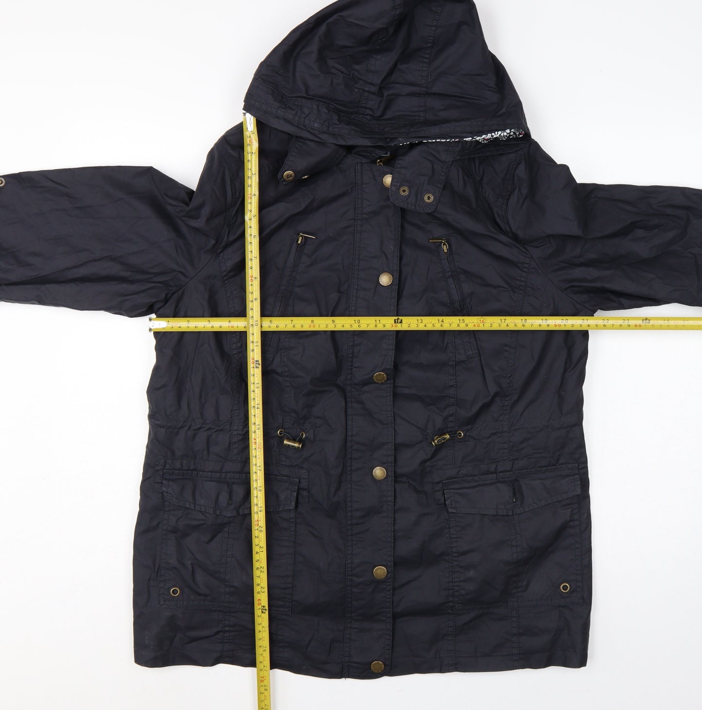 Maine New England Women’s Blue UK 16 Hooded Cotton Parka Coat