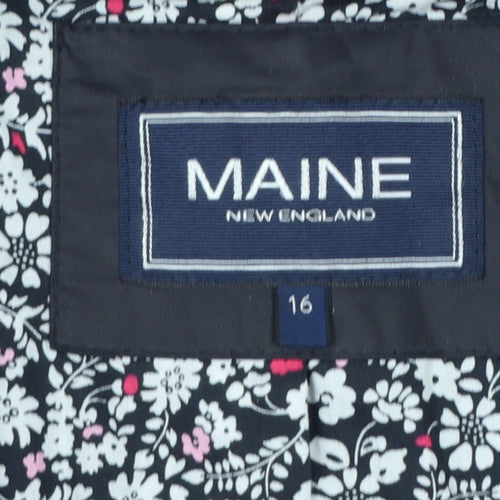 Maine New England Women’s Blue UK 16 Hooded Cotton Parka Coat