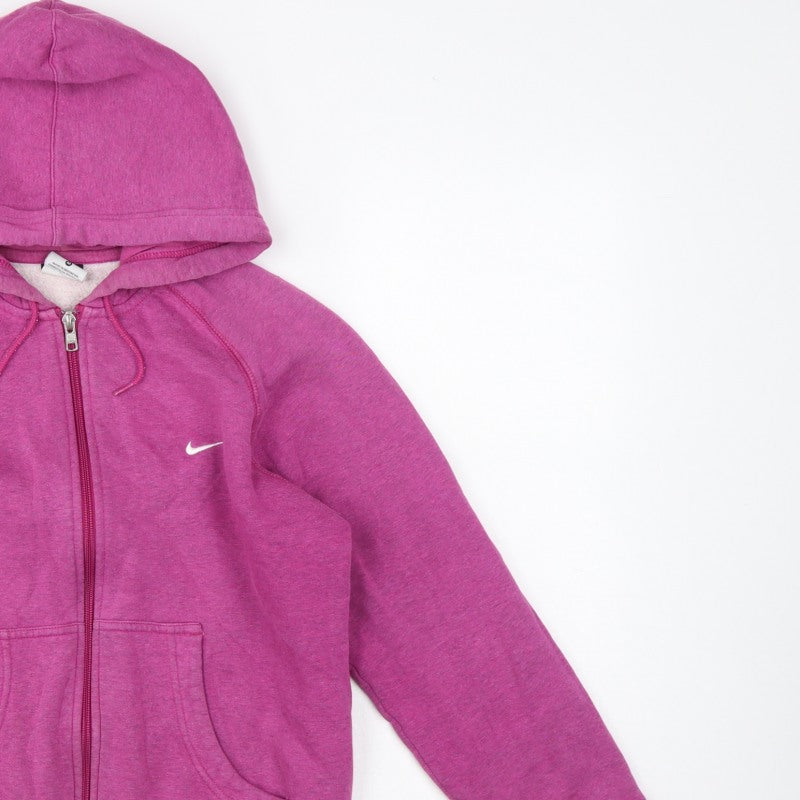 Nike Women Pink M Full Zip Hooded Fleece Hoodie Logo