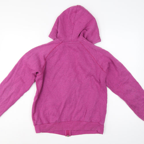 Nike Women Pink M Full Zip Hooded Fleece Hoodie Logo