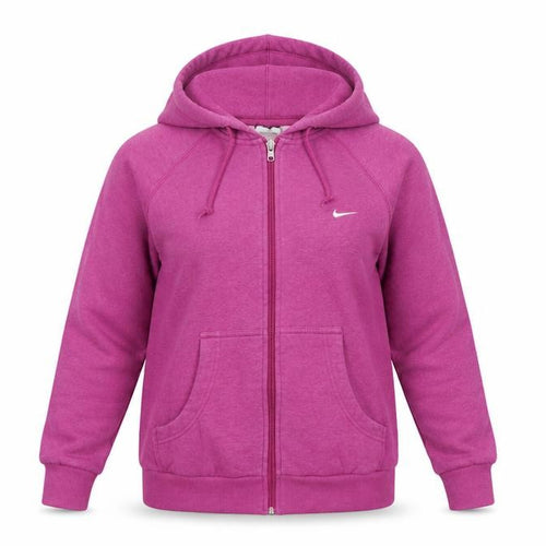 Nike Women Pink M Full Zip Hooded Fleece Hoodie Logo