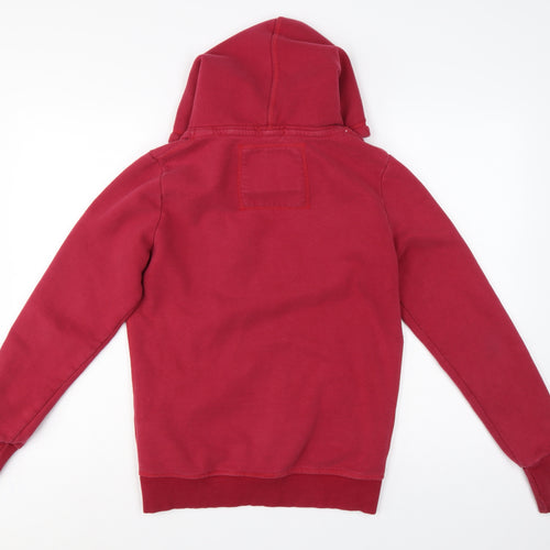 Superdry Women’s Red Logo Pullover Hoodie Size L Cotton Blend