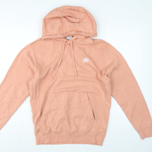 Nike Women Pink XS Pullover Hoodie Logo Kangaroo Pocket Raglan