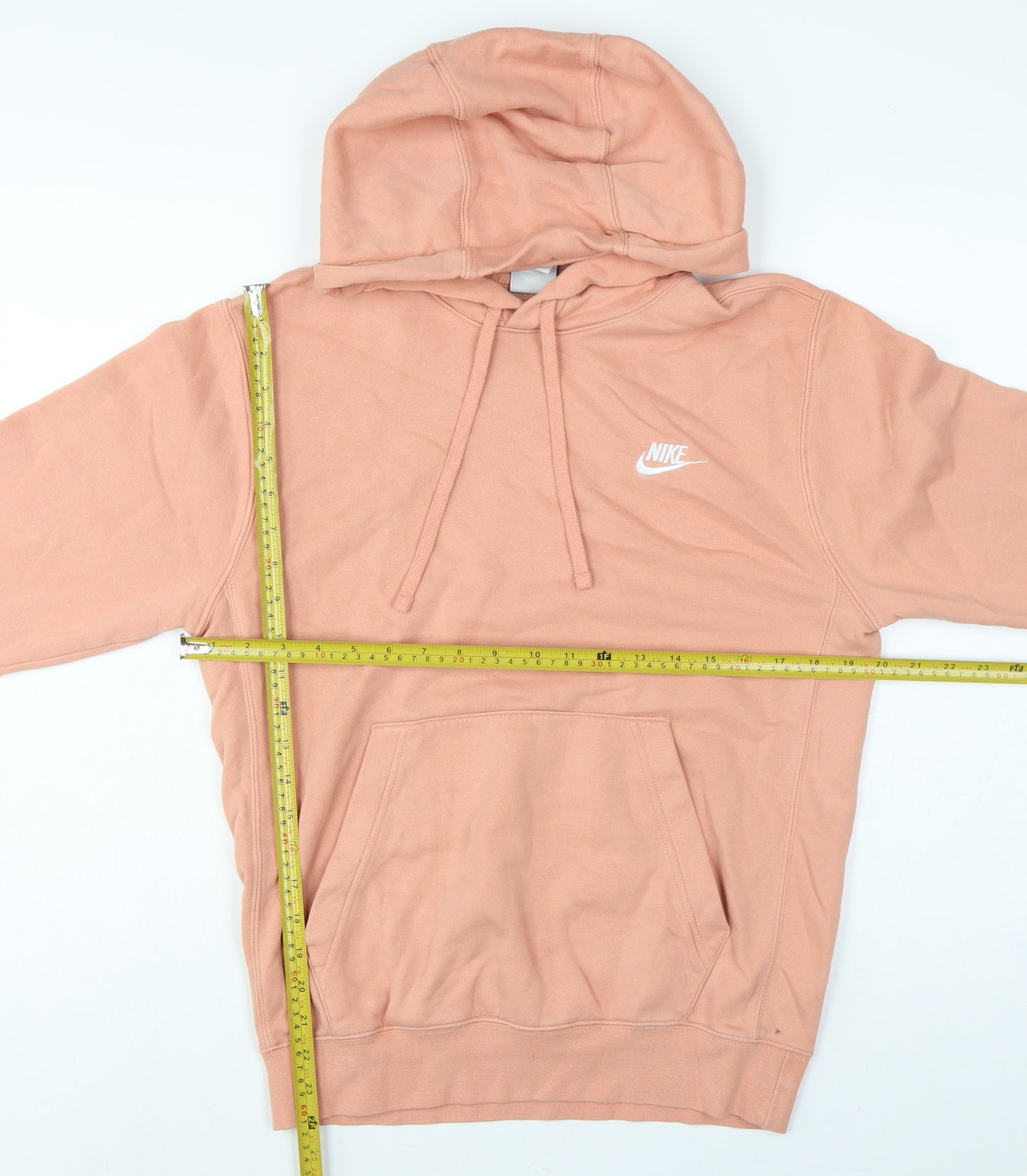 Nike Women Pink XS Pullover Hoodie Logo Kangaroo Pocket Raglan