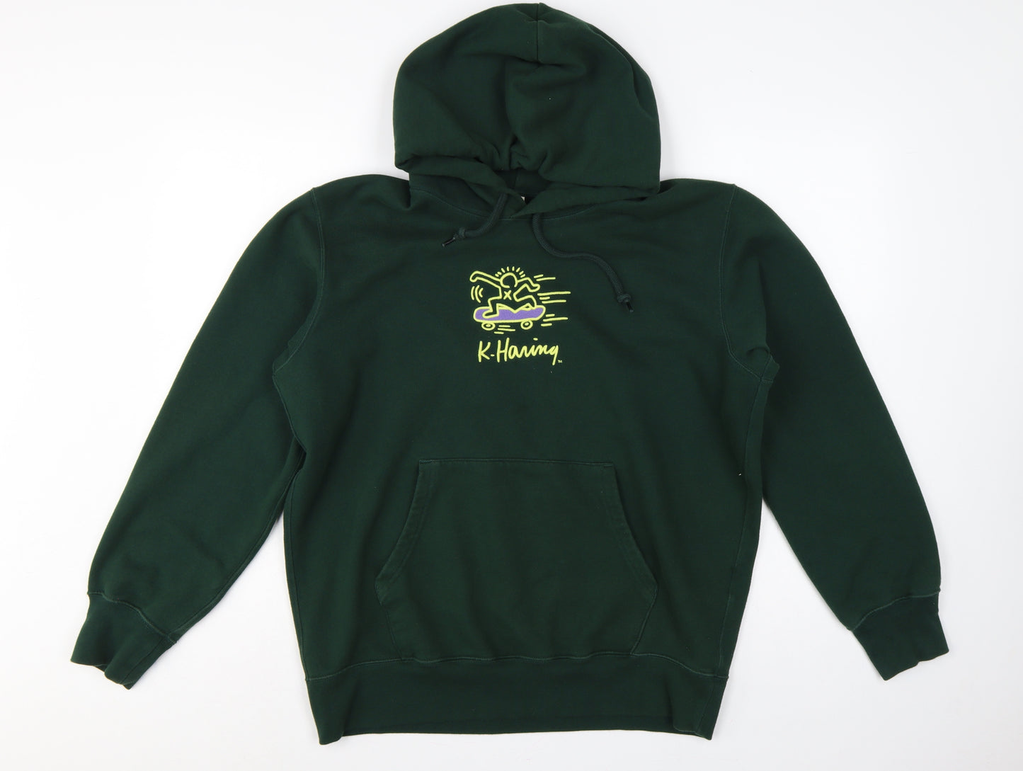 Uniqlo UT Keith Haring Unisex Green L Pullover Hoodie Skateboard Logo