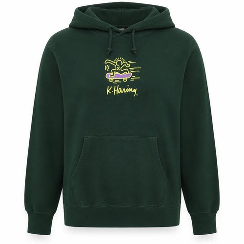 Uniqlo UT Keith Haring Unisex Green L Pullover Hoodie Skateboard Logo