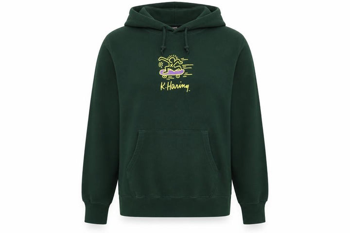 Uniqlo UT Keith Haring Unisex Green L Pullover Hoodie Skateboard Logo