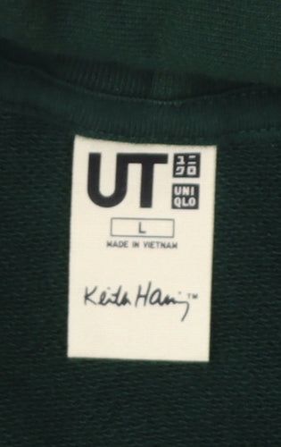 Uniqlo UT Keith Haring Unisex Green L Pullover Hoodie Skateboard Logo