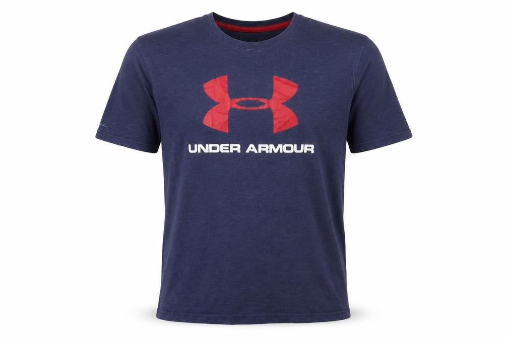 Under Armour Men’s Blue L HeatGear Logo Graphic Sports T-Shirt