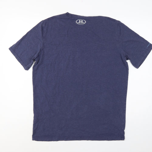 Under Armour Men’s Blue L HeatGear Logo Graphic Sports T-Shirt