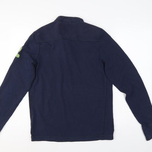 Abercrombie & Fitch Men’s Navy L Muscle Henley Sweatshirt Embroidered Logo