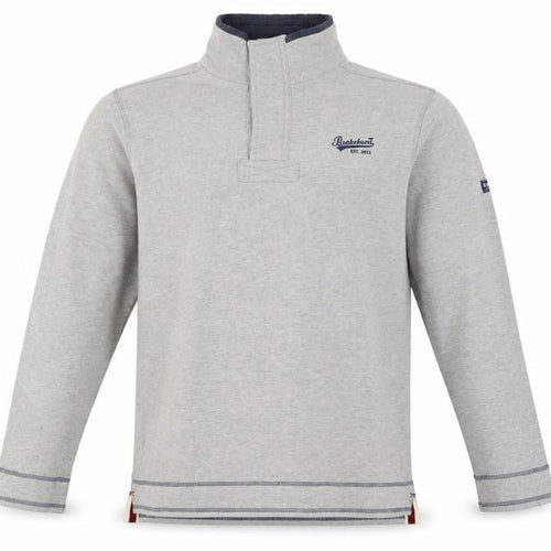 Brakeburn Men’s Grey XL Button Neck Fleece Sweatshirt Embroidered Logo