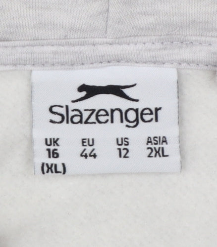 Slazenger Women’s Grey UK 16 Full Zip Hooded Fleece Hoodie