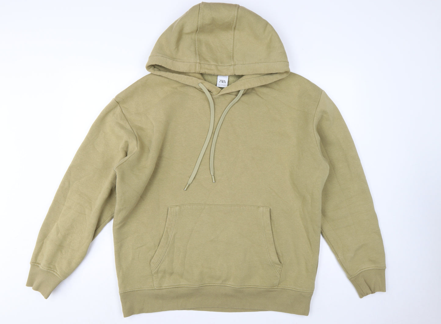 Zara Women’s Beige UK 16 XL Pullover Hoodie Drawstring Pocket