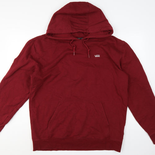 Vans Men’s Red XL Pullover Hoodie Logo Fleece Kangaroo Pocket