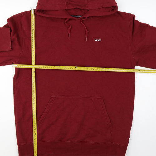 Vans Men’s Red XL Pullover Hoodie Logo Fleece Kangaroo Pocket