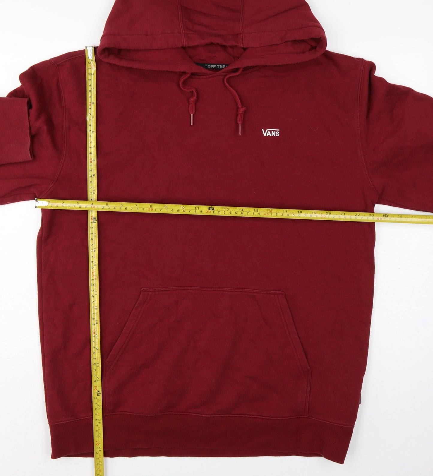 Vans Men’s Red XL Pullover Hoodie Logo Fleece Kangaroo Pocket