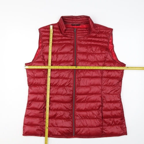 Classic Women’s Red Size 18 Quilted Puffer Gilet Bodywarmer