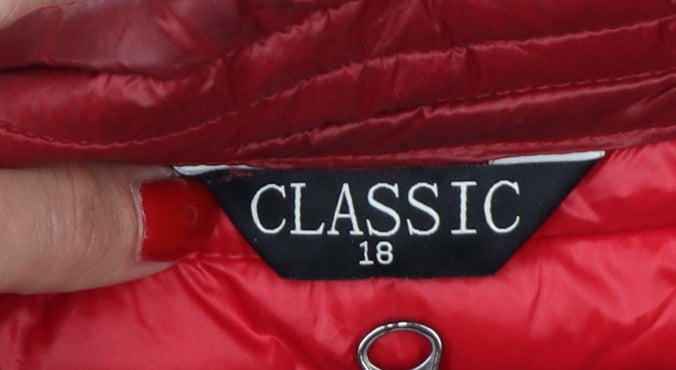 Classic Women’s Red Size 18 Quilted Puffer Gilet Bodywarmer