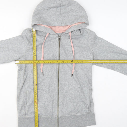 Boden Women’s Grey Pink Full Zip Hooded Hoodie UK 6 Cotton Blend