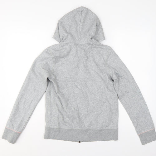 Boden Women’s Grey Pink Full Zip Hooded Hoodie UK 6 Cotton Blend
