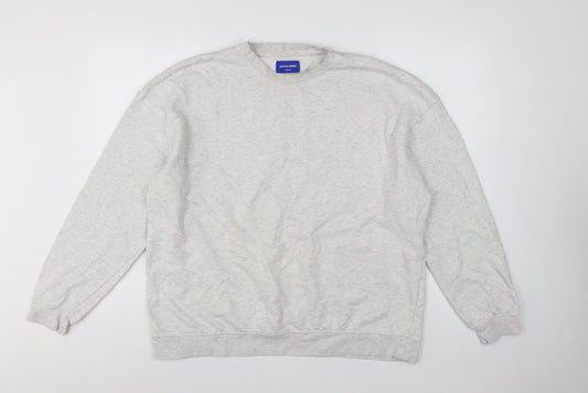 Jack & Jones Men’s Grey 2XL Crew Neck Pullover Sweatshirt