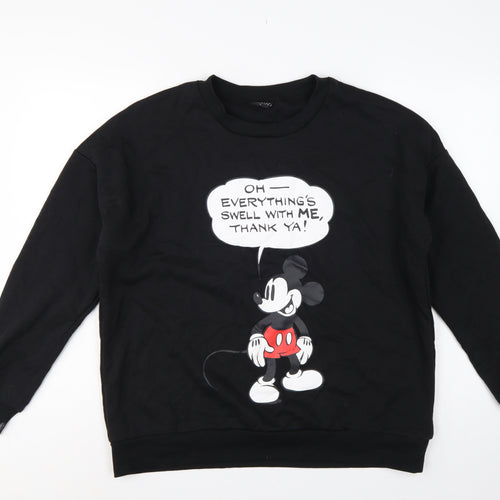 Disney Mickey Mouse Women's Black L Pullover Graphic Sweatshirt