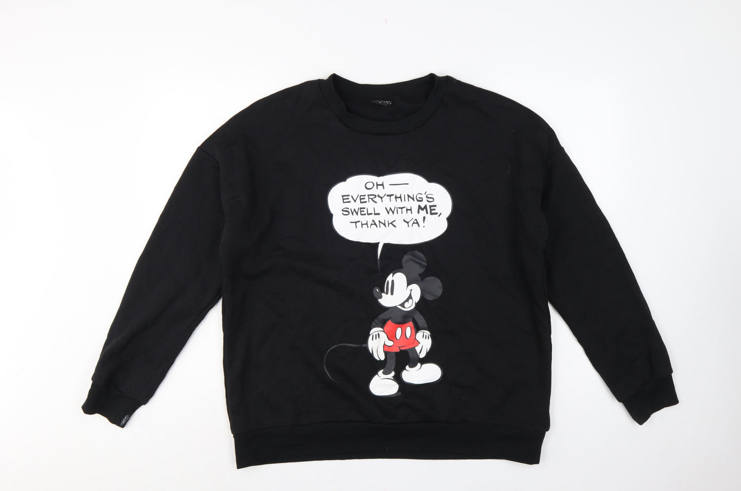 Disney Mickey Mouse Women's Black L Pullover Graphic Sweatshirt