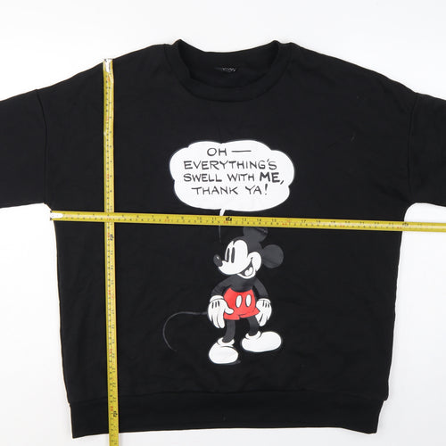 Disney Mickey Mouse Women's Black L Pullover Graphic Sweatshirt