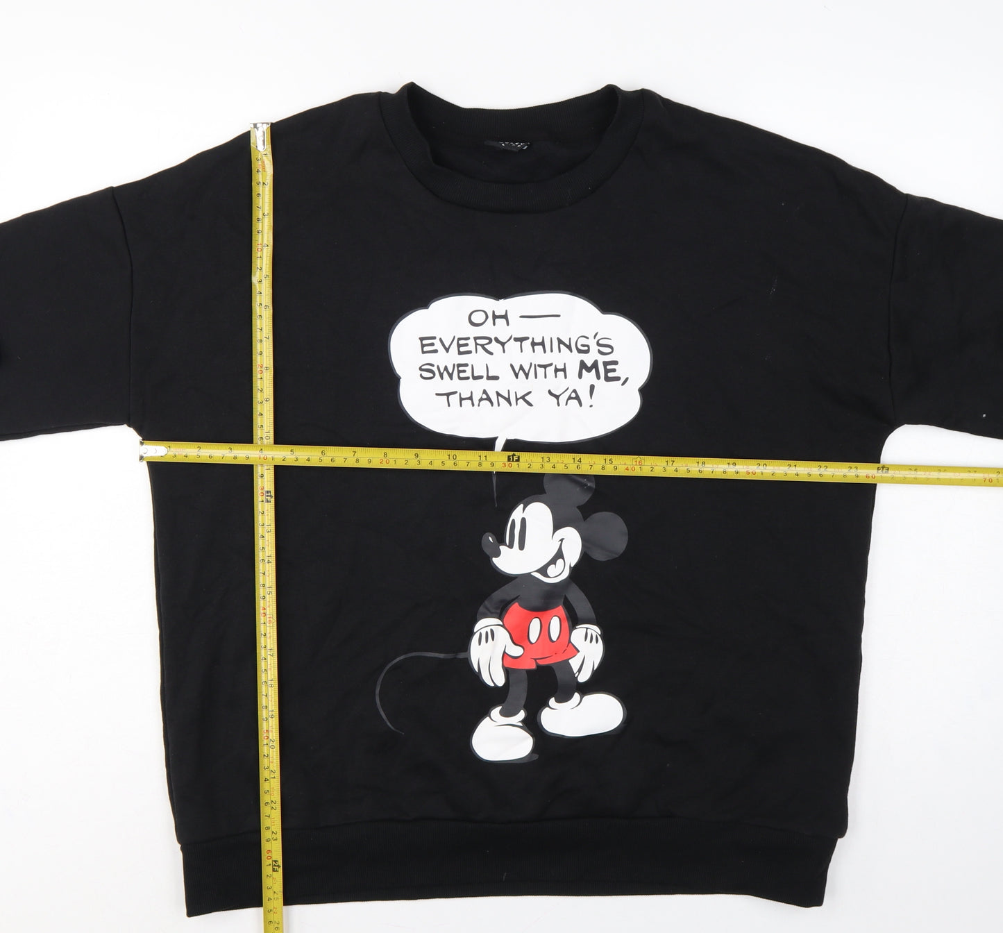 Disney Mickey Mouse Women's Black L Pullover Graphic Sweatshirt
