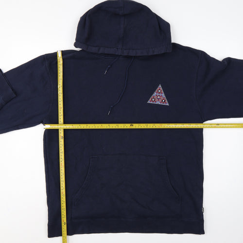HUF Men’s Blue L Pullover Hoodie Graphic Logo Fleece