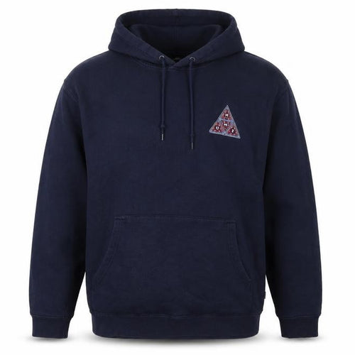 HUF Men’s Blue L Pullover Hoodie Graphic Logo Fleece