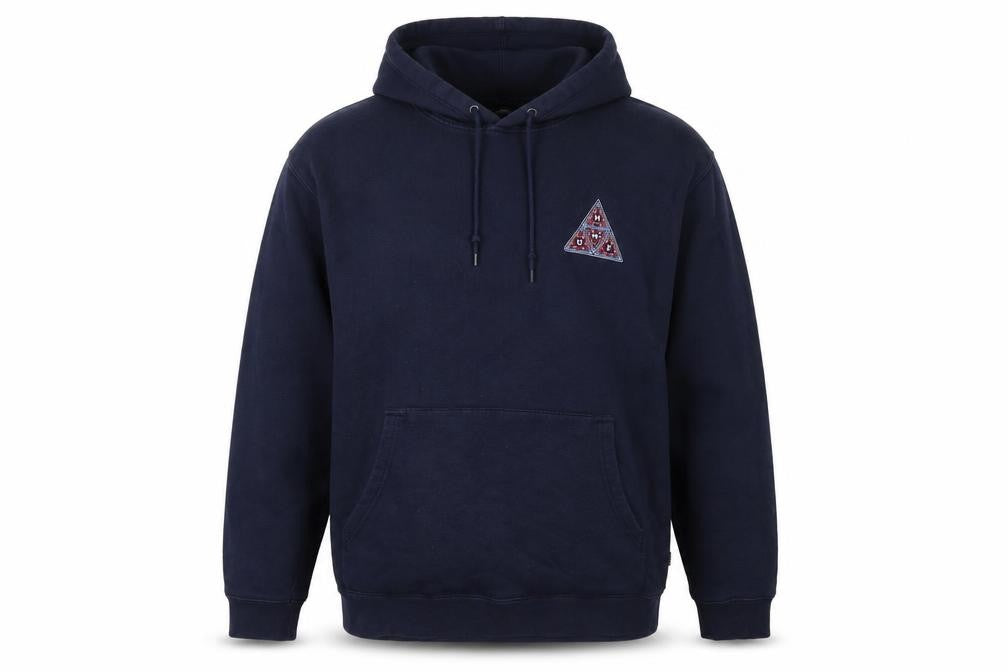 HUF Men’s Blue L Pullover Hoodie Graphic Logo Fleece