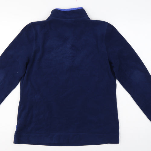 Lands' End Women Blue M Fleece 1/4 Zip High Neck Pullover Sweatshirt