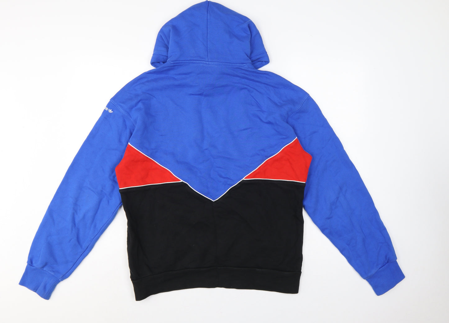 Adidas Men Blue M Manchester United Colourblock Pullover Hoodie