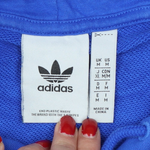 Adidas Men Blue M Manchester United Colourblock Pullover Hoodie