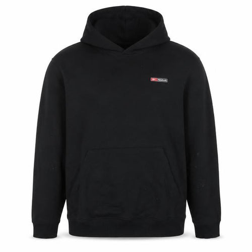 Reebok Men’s Black L Pullover Hoodie Logo Sports Kangaroo Pocket