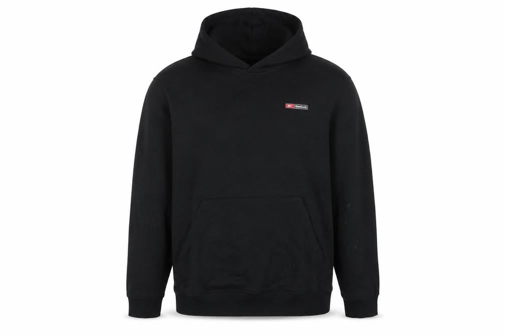 Reebok Men’s Black L Pullover Hoodie Logo Sports Kangaroo Pocket