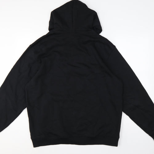 Reebok Men’s Black L Pullover Hoodie Logo Sports Kangaroo Pocket
