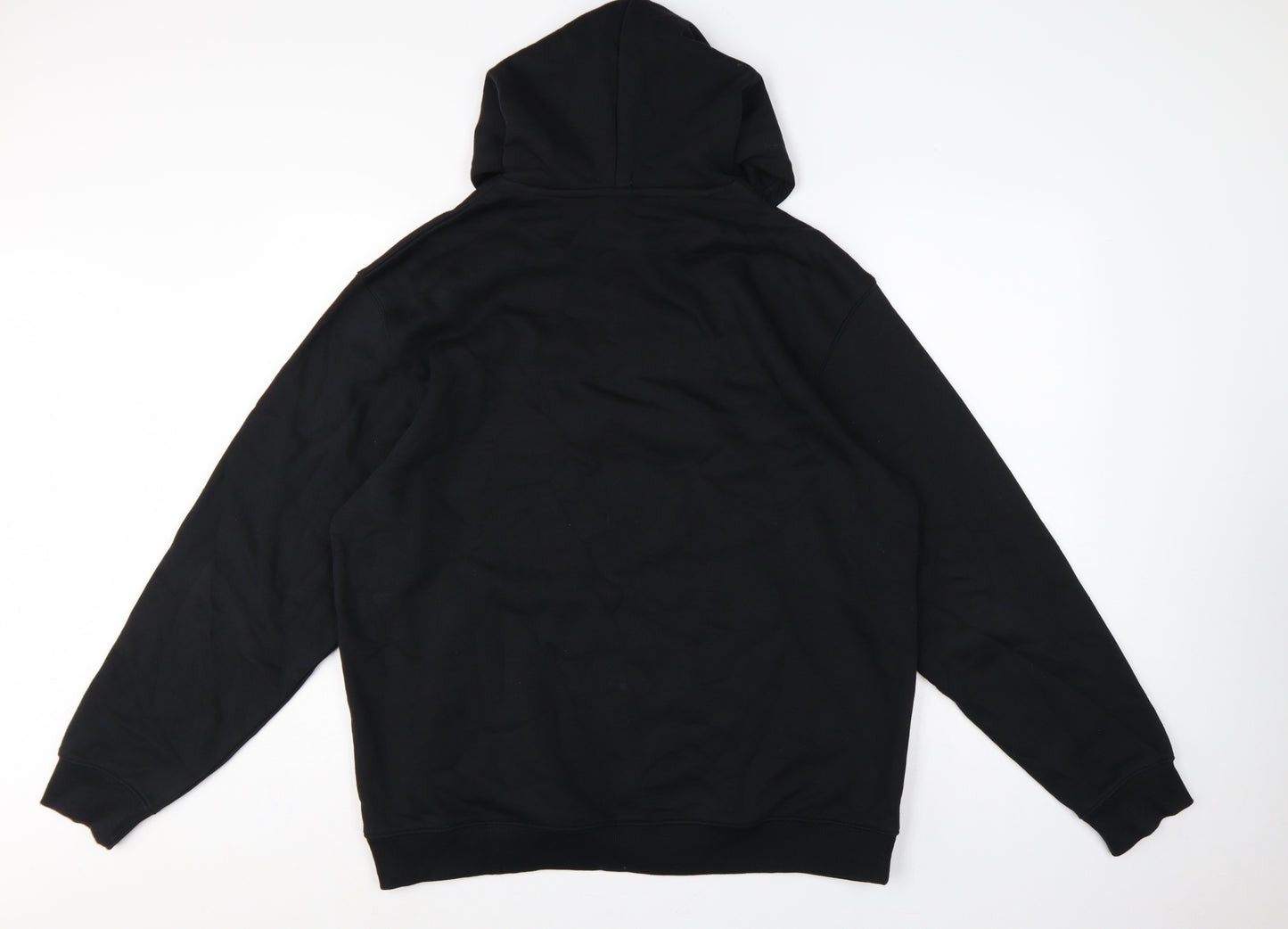 Reebok Men’s Black L Pullover Hoodie Logo Sports Kangaroo Pocket