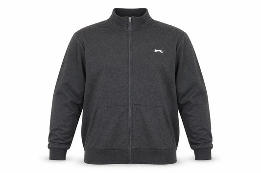 Slazenger Men’s Grey 2XL Full Zip Fleece Sweatshirt Sports Logo