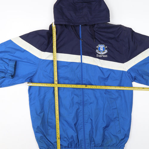 Everton FC Mens Blue M Hooded Full Zip Football Windbreaker Jacket