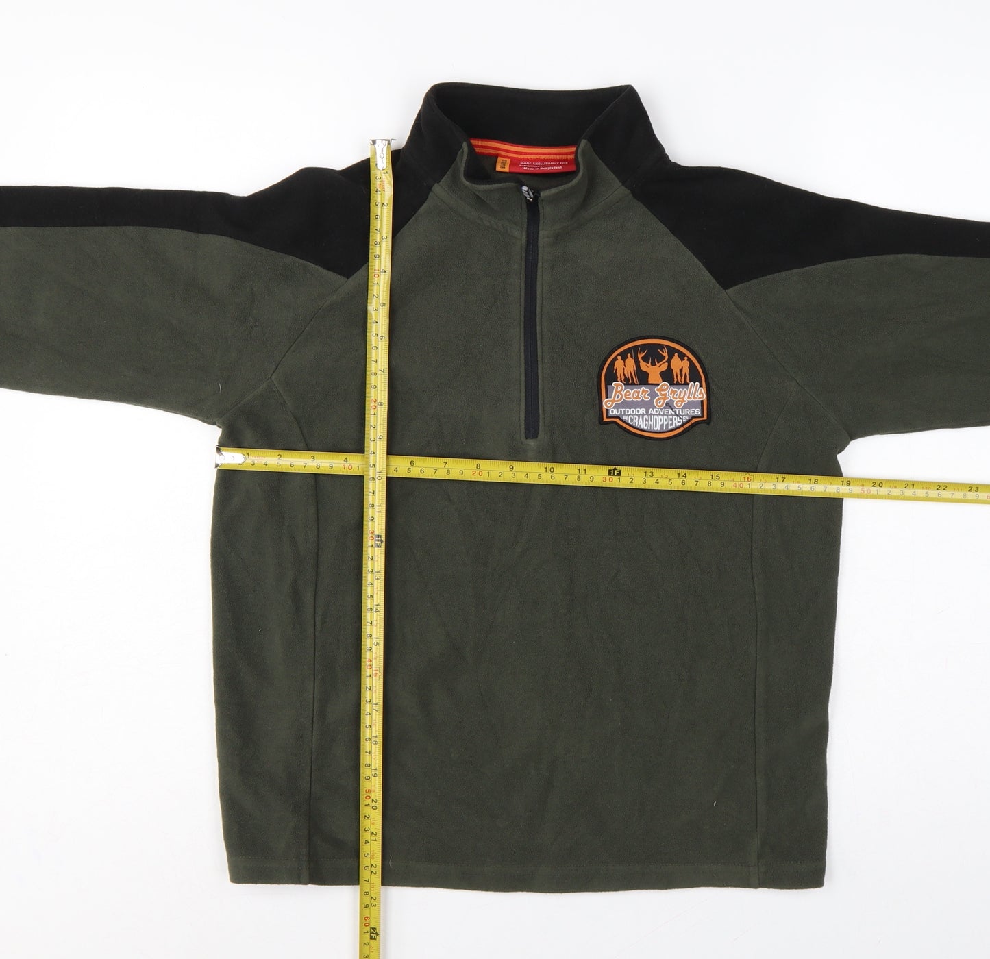 Craghoppers Boys Green 158 Pullover 1/4 Zip Fleece Bear Grylls