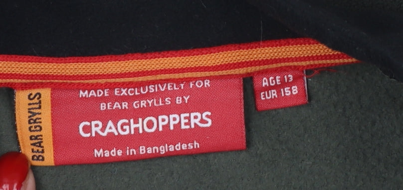 Craghoppers Boys Green 158 Pullover 1/4 Zip Fleece Bear Grylls