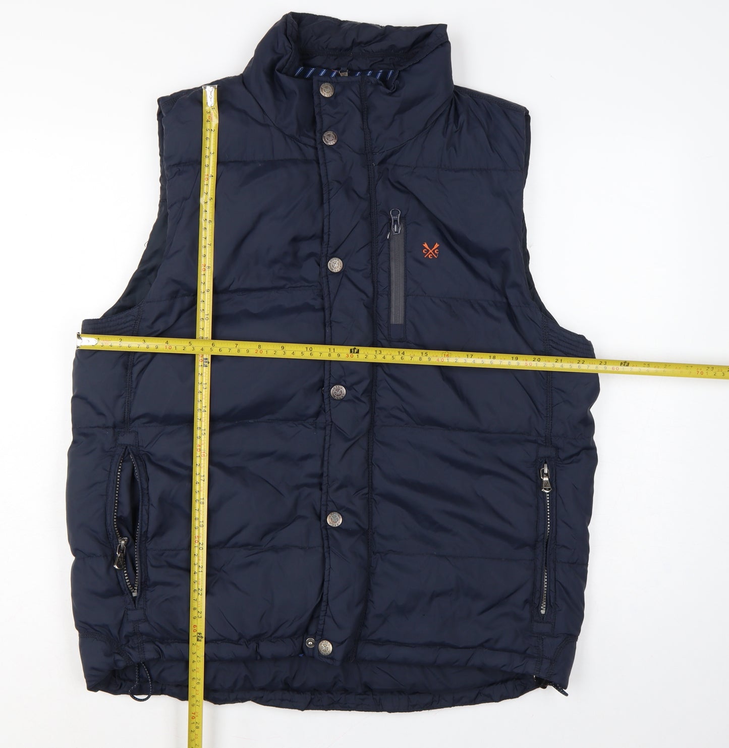 Crew Clothing Co Men’s Navy Large Padded Down Gilet Waistcoat