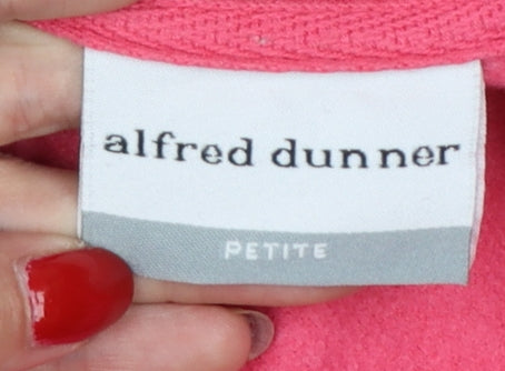Alfred Dunner Women Pink UK 18 Petite Full Zip Floral Sweatshirt